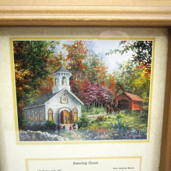 Vintage Wall Hanging Picture Or Table Top Frame Amazing Grace Hymn Serene Church - Picture 2 of 7